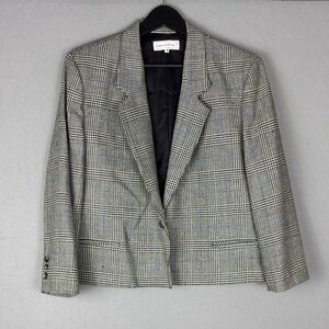 Jones New York Wool Checkered 1 Button Women’s Blazer - Size 16